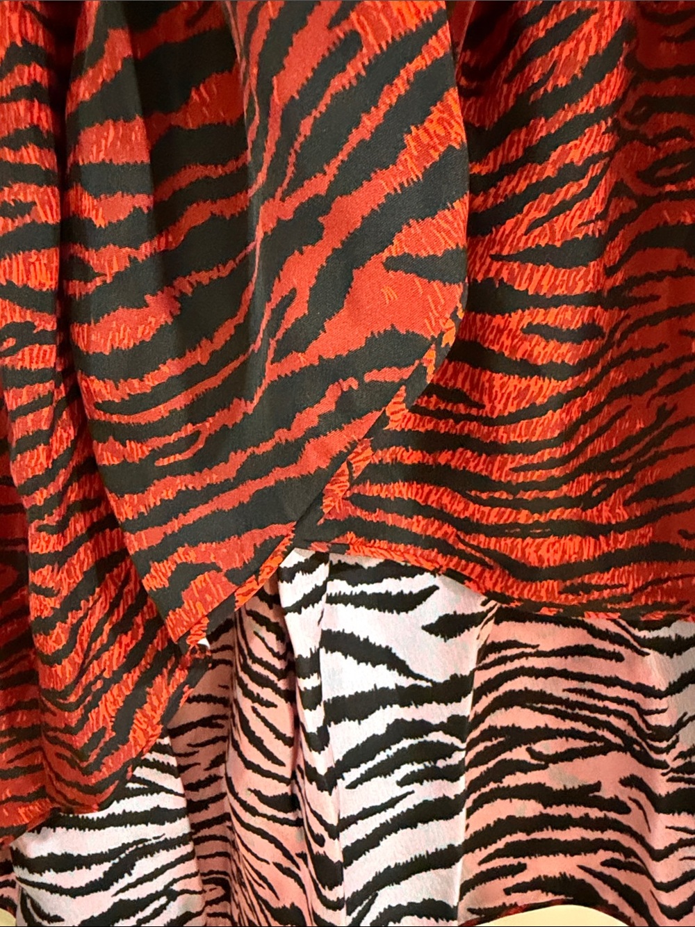 KENZO x H&M Silk Blend Wrap Midi Skirt Tiger Print Ruffle NWOT US 2 Rare - Picture 7 of 9